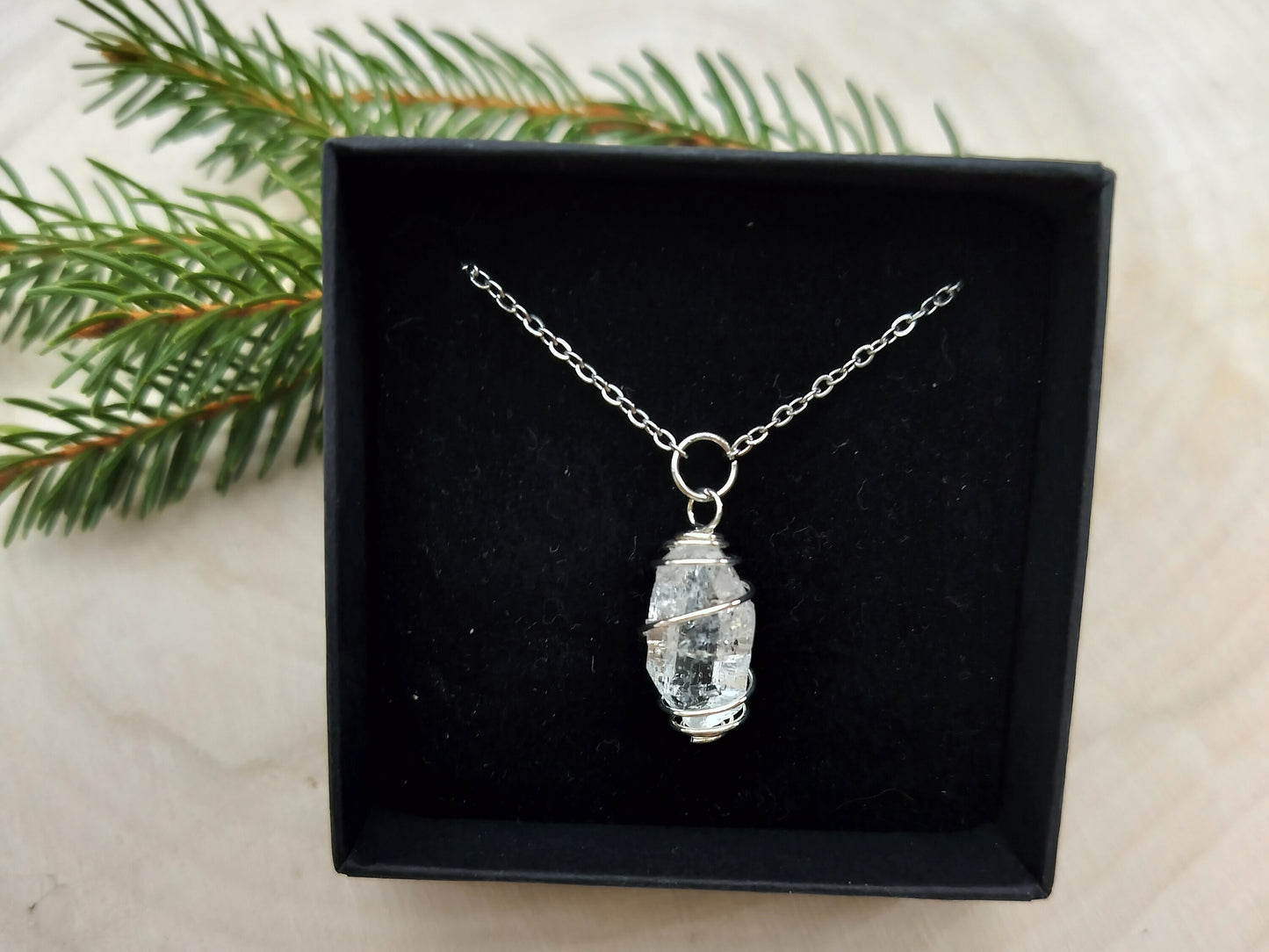 Herkimer riipus RST hopea