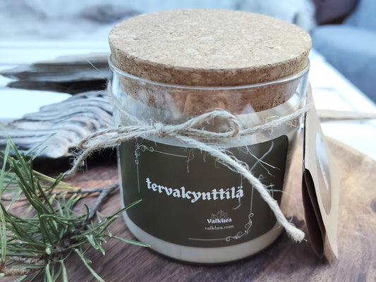 Tervakynttilä lasipurkki